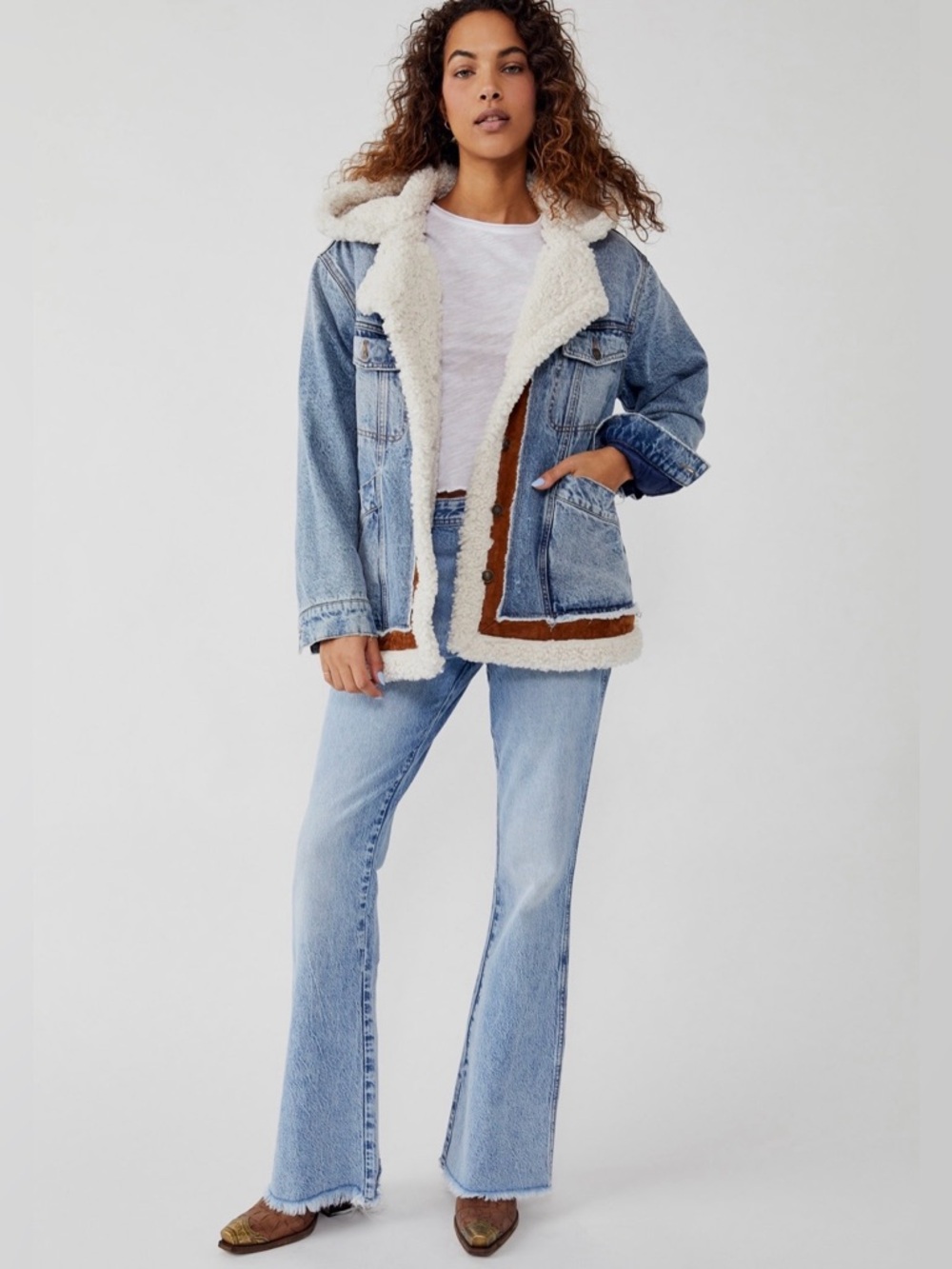 Free People We The Free Magnolia Denim Jacket XS - Picture 10 of 12